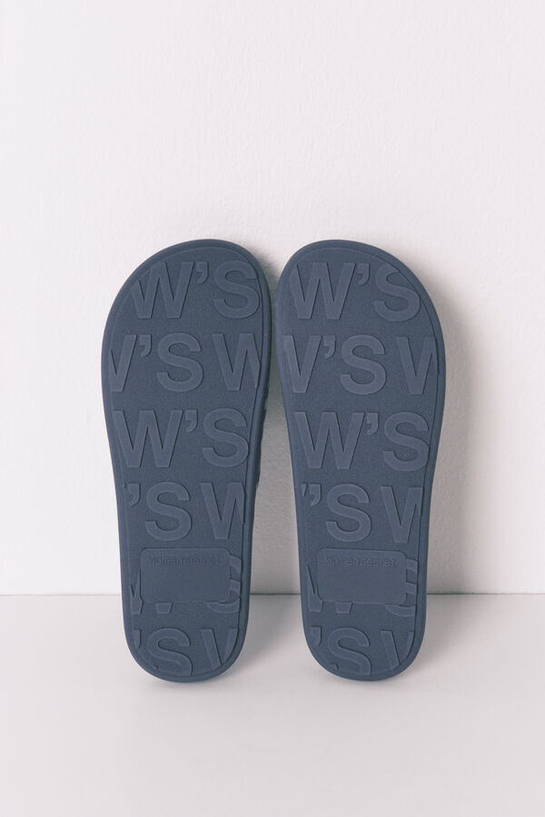 Women'secret Pantuflas para casa azules sonrientes azul