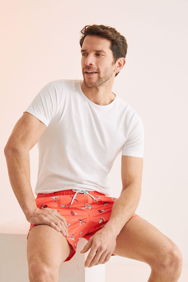 Womensecret Traje de baño hombre Snoopy rojo estampado