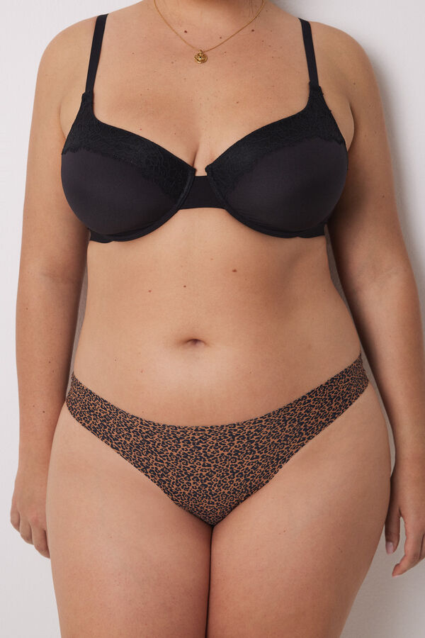 Womensecret Pack 3 panties brasileños microfibra leopardo kaki