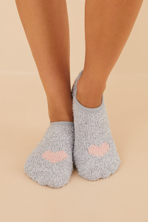 Womensecret Calcetines invisibles corazón gris gris