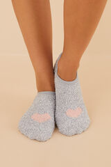 Womensecret Calcetines invisibles corazón gris gris