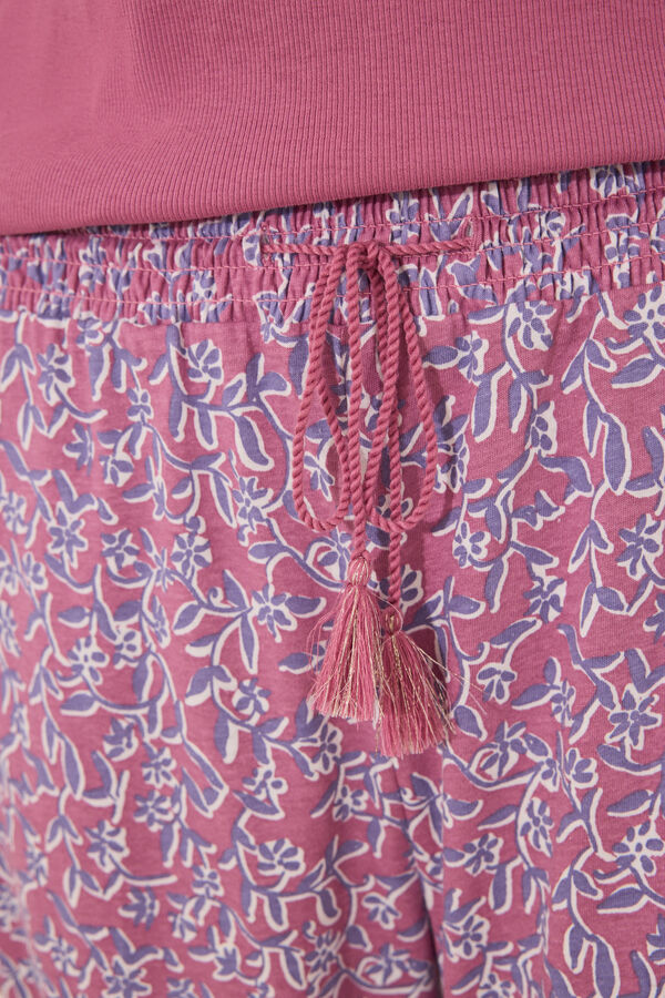 Womensecret Pijama de manga manga corta de algodón rosa rosa