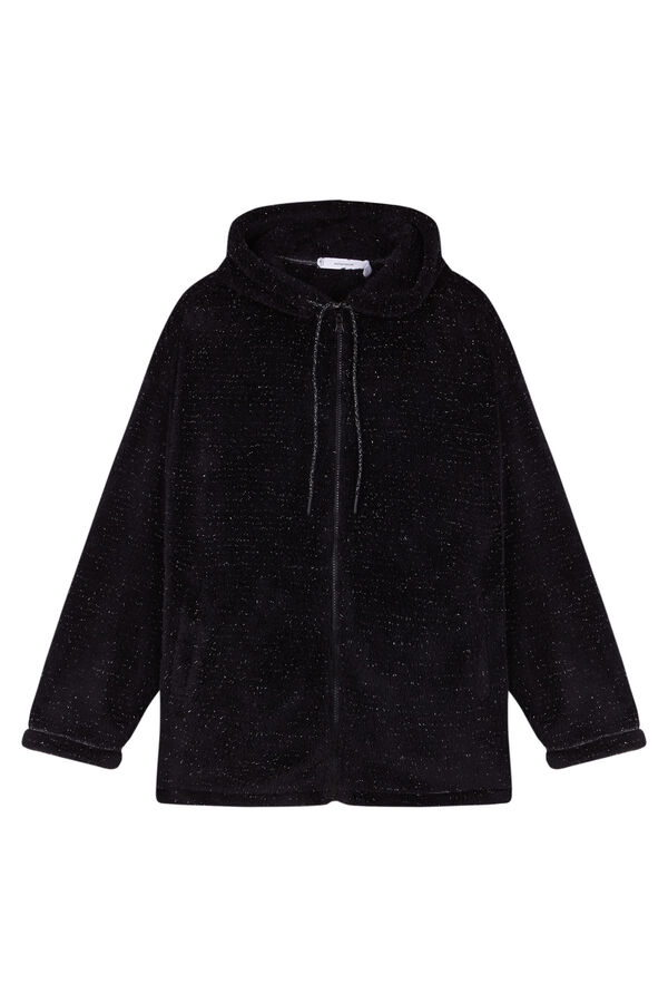 Womensecret Bata negra de borrego "Día de Muertos"  negro