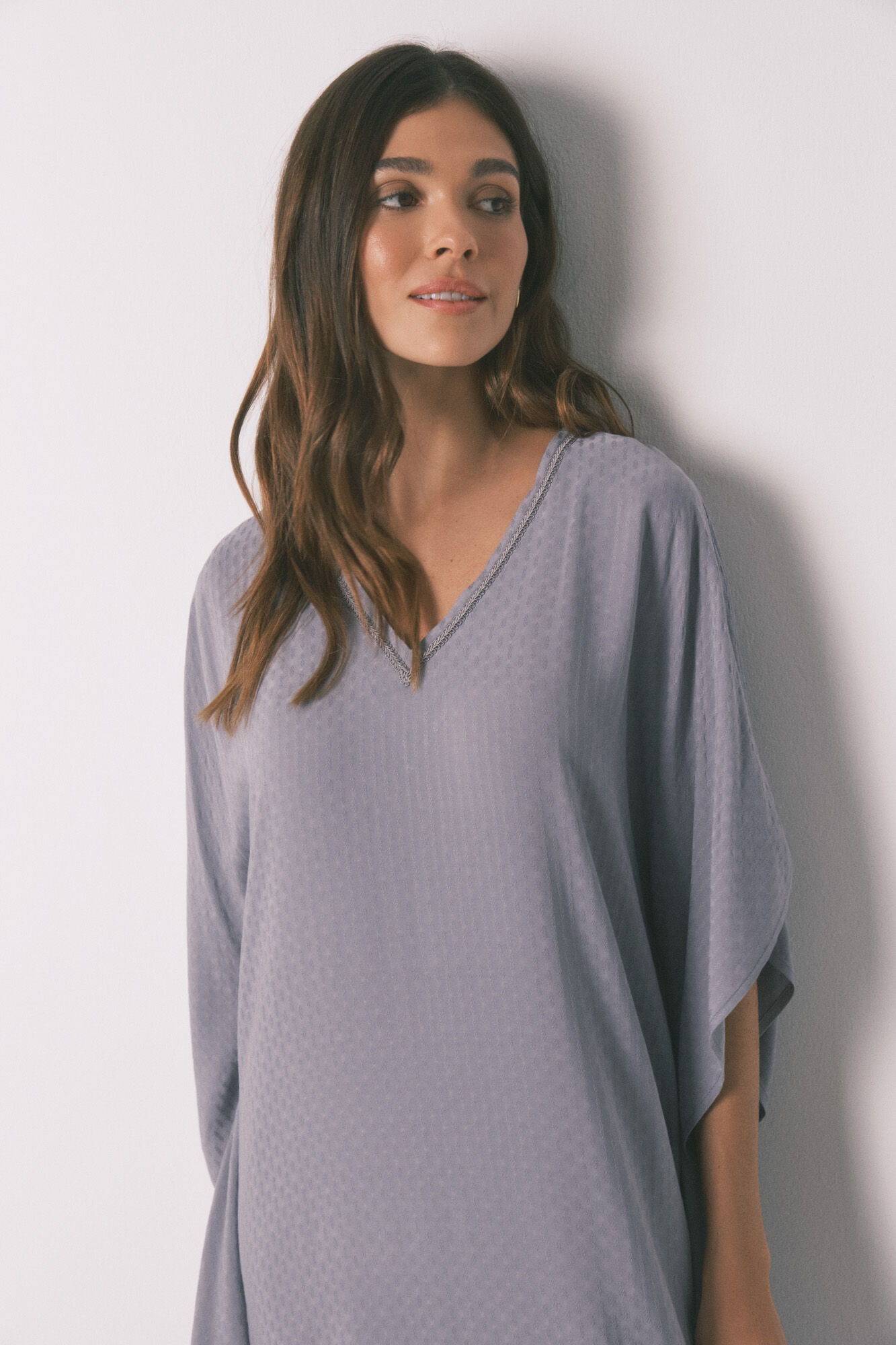 Women'secret Vestido caft&aacute;n viscosa gris