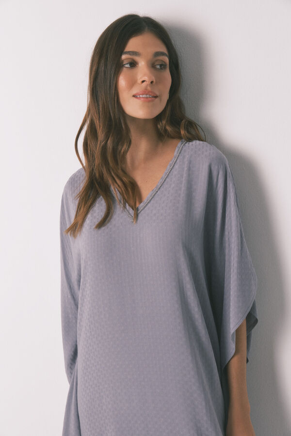 Women'secret Vestido caftán viscosa gris gris