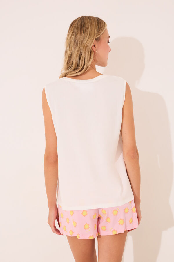Womensecret Pijama corta suelas de Snoopy  marfil