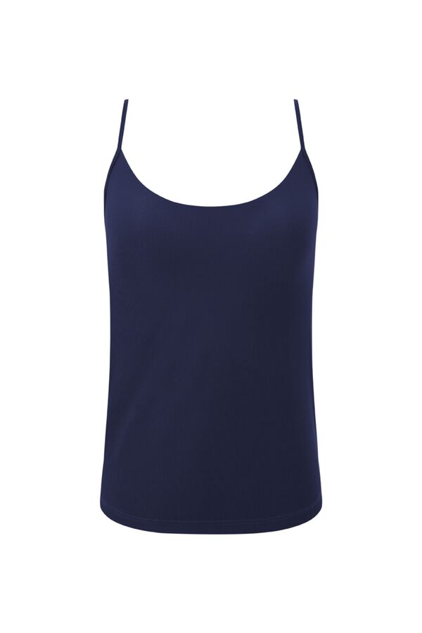 Women'secret Playera con copas fijas interiores azul azul