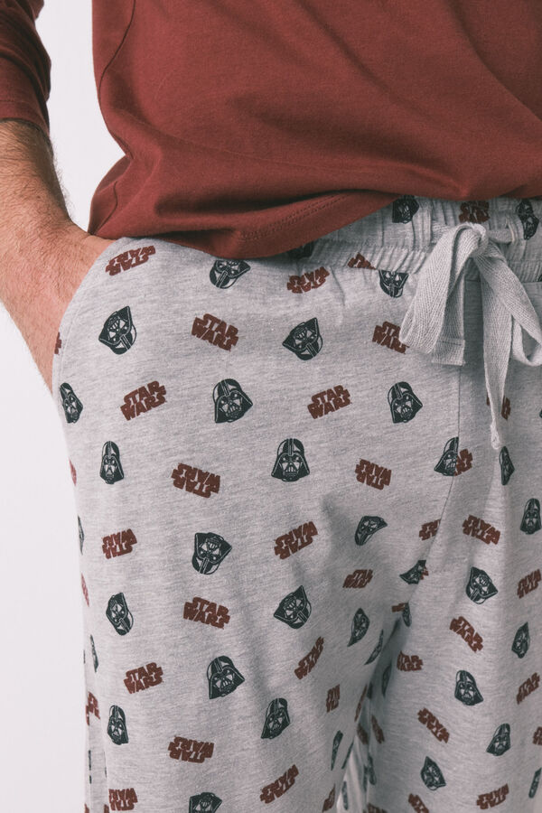 Women'secret Pijama larga de hombre 100% algod&oacute;n "Star Wars" p&uacute;rpura