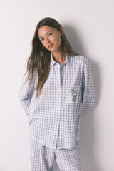 Women'secret Pijama camisera de algodón de Snoopy azul estampado