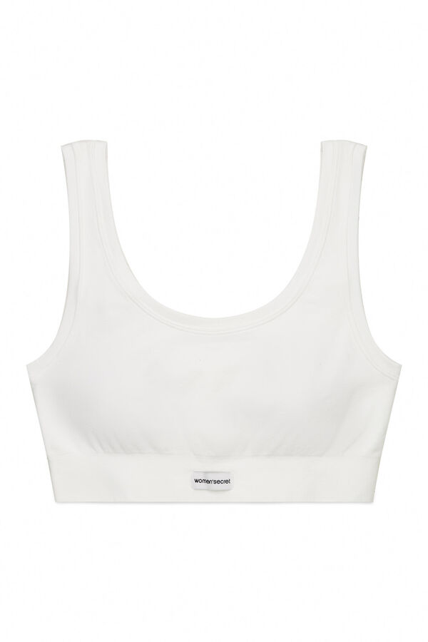 Women'secret COZY Top sin costuras blanco  blanco