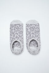 Women'secret Calcetines slip on estampado animal gris gris
