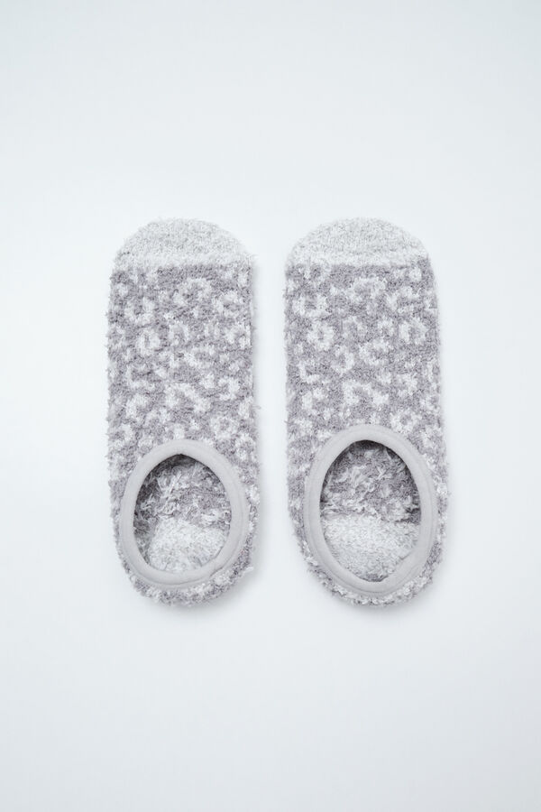 Women'secret Calcetines slip on estampado animal gris gris