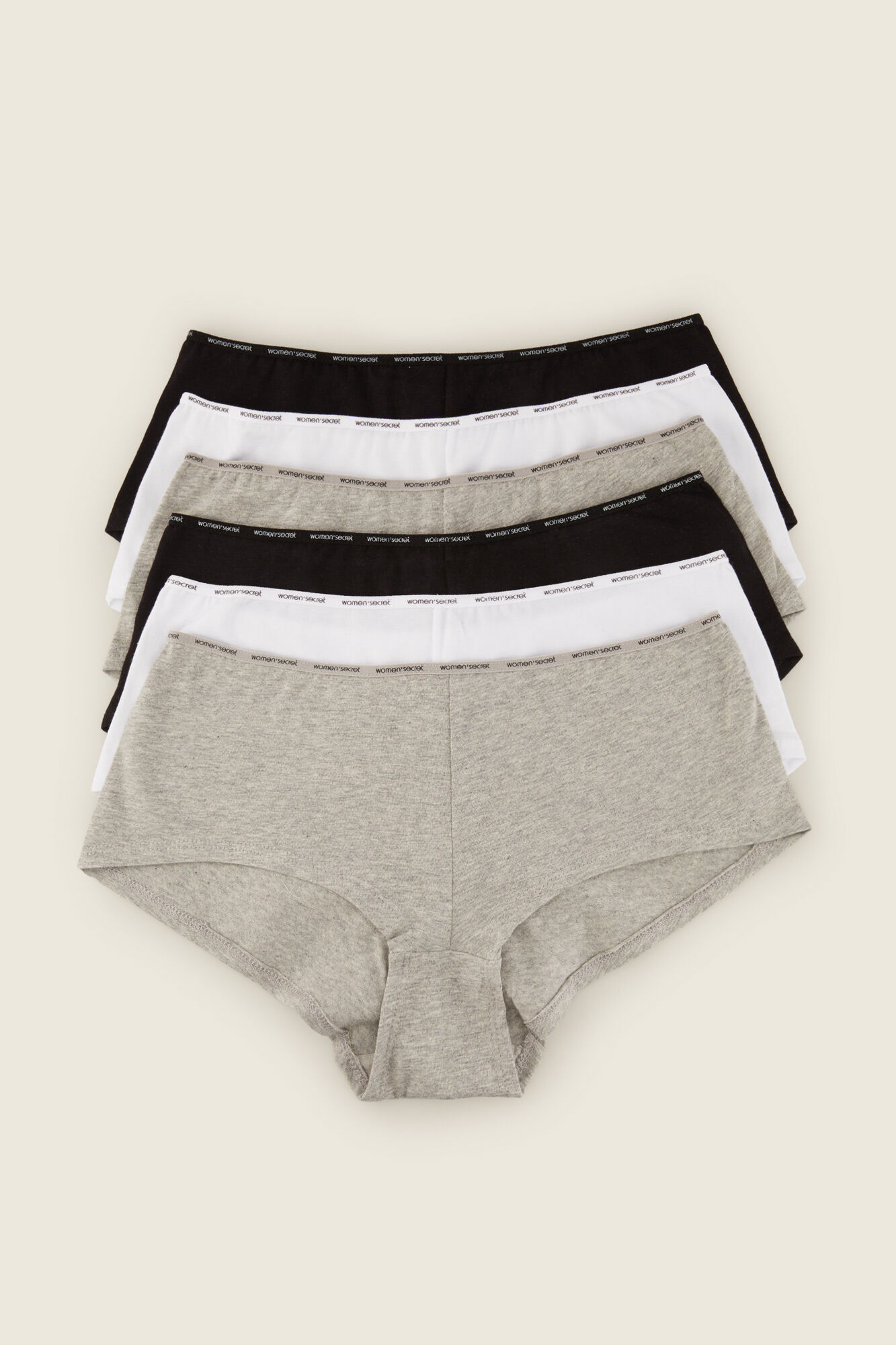 Women'secret Pack 6 panties culotte algod&oacute;n org&aacute;nico