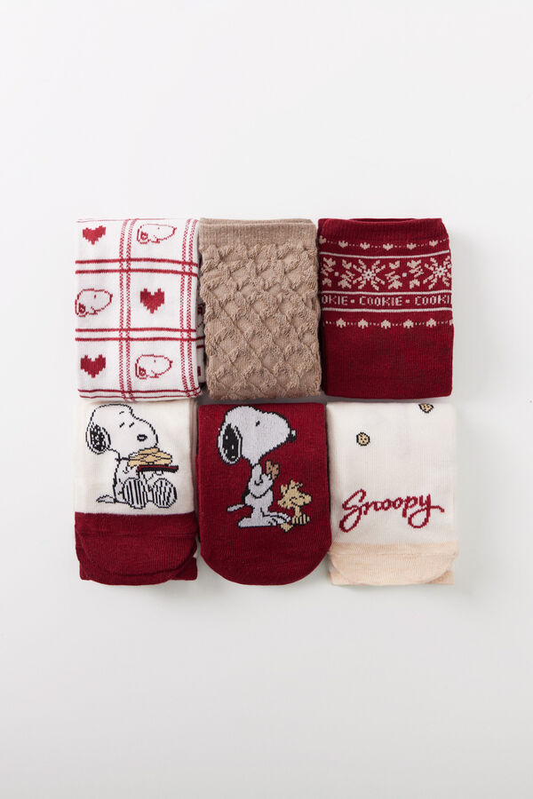Womensecret Pack 6 calcetines altos Snoopy estampado