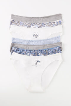 Womensecret Pack 7 panties clásicos algodón lisos y estampado Snoopy estampado