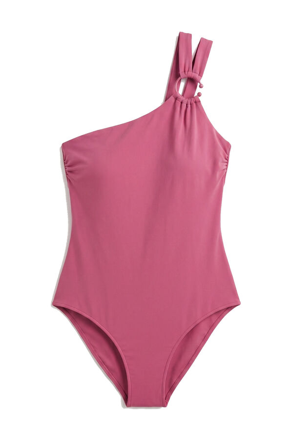 Women'secret Traje de ba&ntilde;o modelador asim&eacute;trico rosa rosa