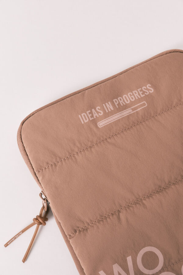 Women'secret Funda tablet acolchada logo marr&oacute;n caf&eacute;