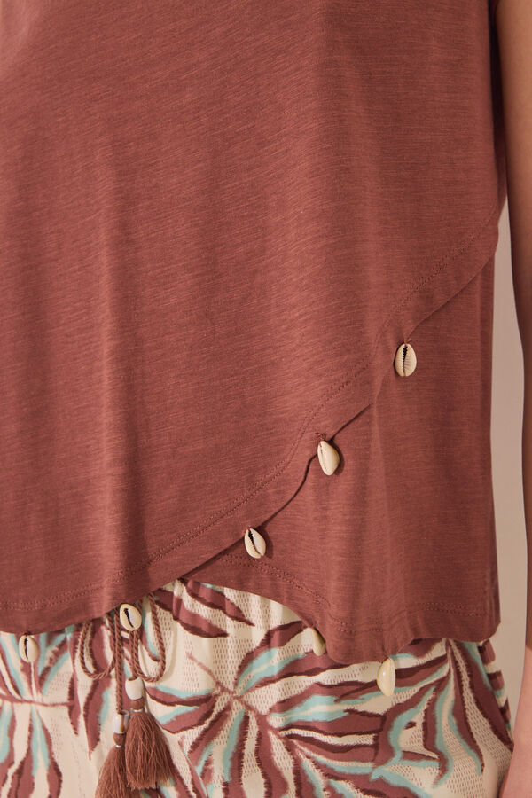 Womensecret Playera manga corta marrón café