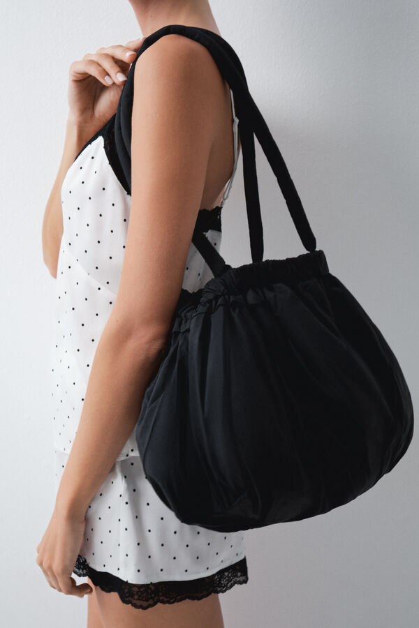 Women'secret Bolsa acolchada fruncida negro