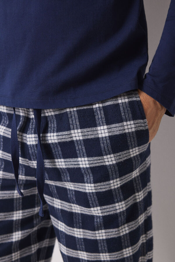 Womensecret Pijama larga hombre 100% algodón París azul