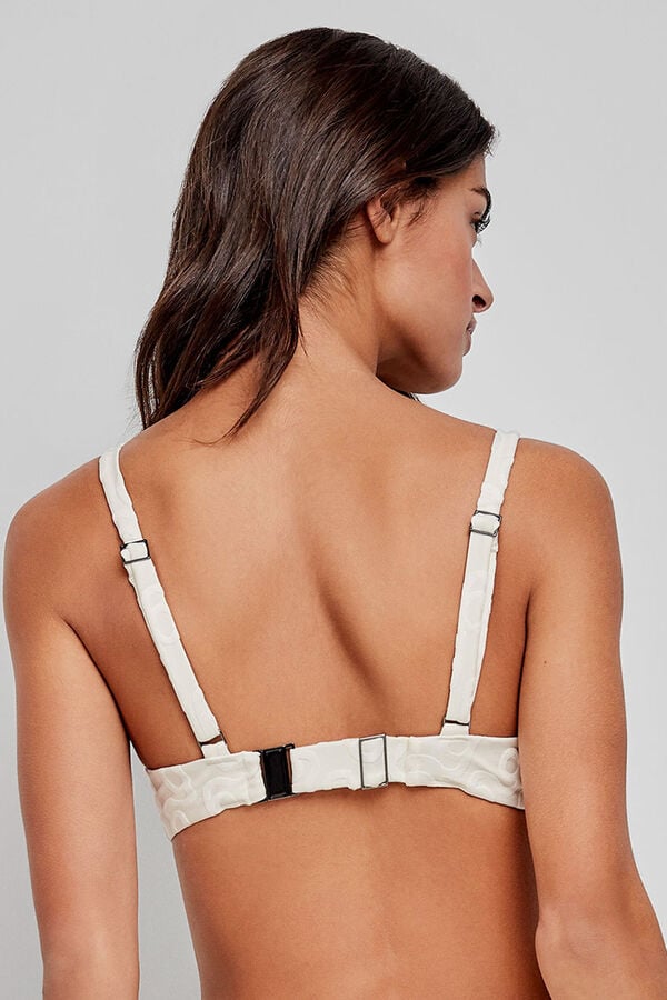 Gisela Top de bikini con capacidad y estampado geométrico beige beige