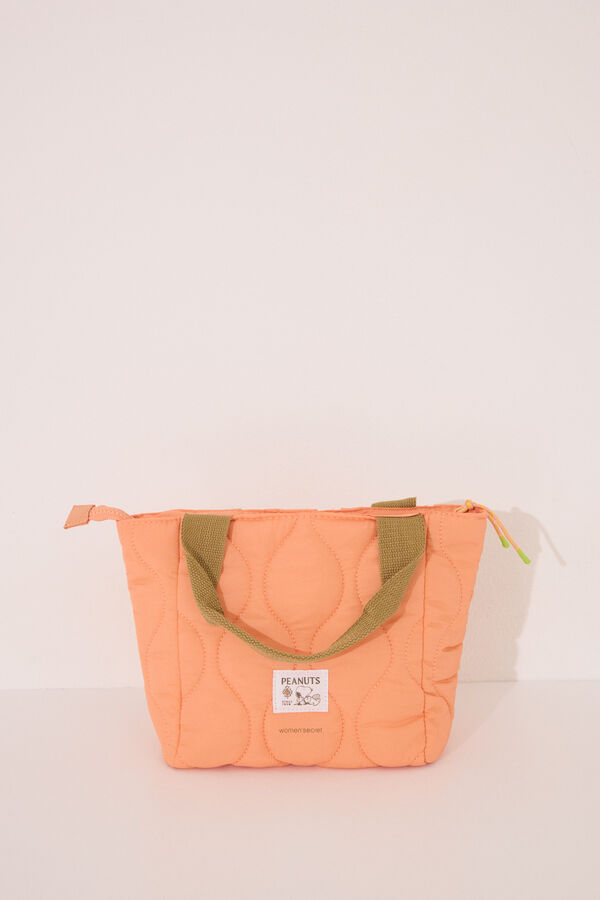 Womensecret Bolsa térmica de transporte de alimentos de nailon con relleno de Snoopy naranja