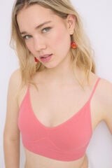 Womensecret Sujetador top relleno rosa copas extraíbles rosa
