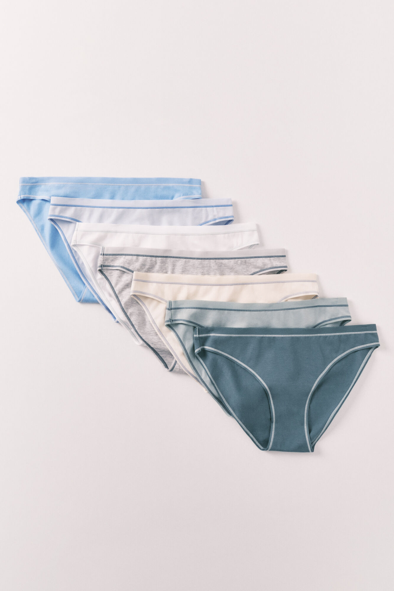 Women'secret Pack 7 panties cl&aacute;sicas de algod&oacute;n con costura de contraste