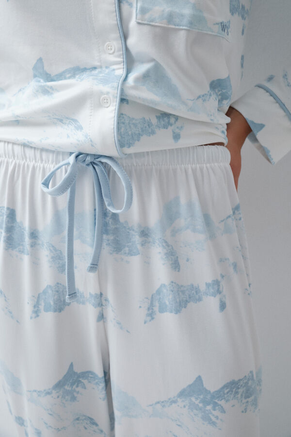 Women'secret Pijama camisera estampado monta&ntilde;as blanco