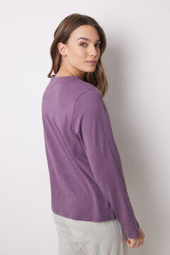 Womensecret Playera manga larga 100% algodón morado rosa