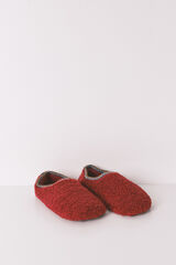 Women'secret Pantuflas para casa rojas de borrego rojo