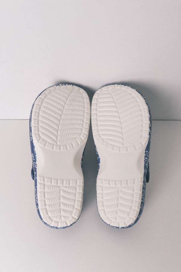 Women'secret Zapatillas de casa tipo zueco forradas con estampado de flores estampado