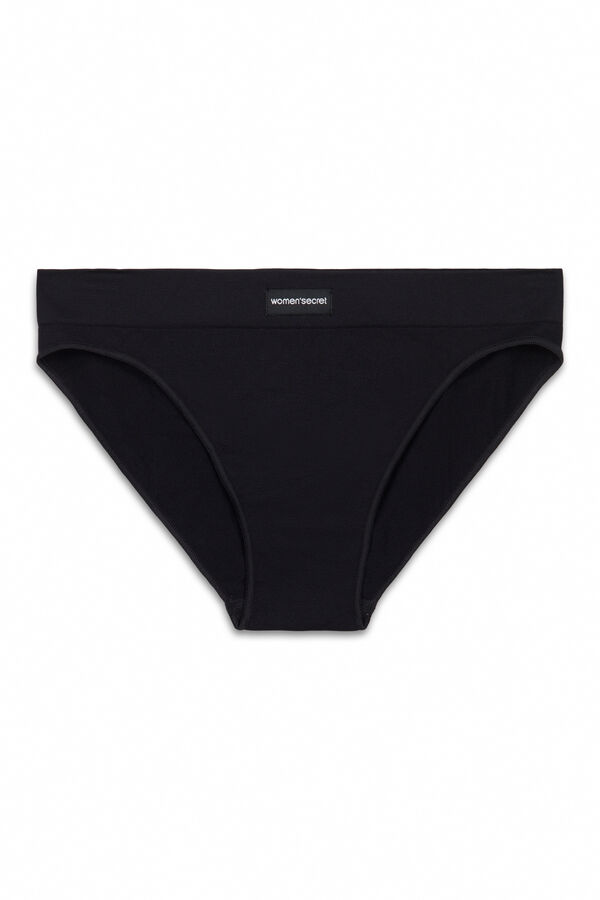 Women'secret Panty negra clásica sin costuras negro