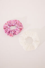 Womensecret Pack de 2 gomas para el pelo blancas y multicolor estampado