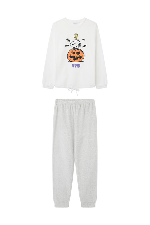 Womensecret Pijama polar Snoopy calabaza marfil
