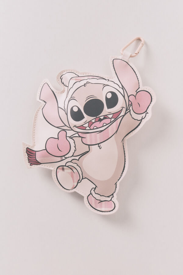 Women'secret Llavero-bolsa plegable cuadros rosa Stitch estampado