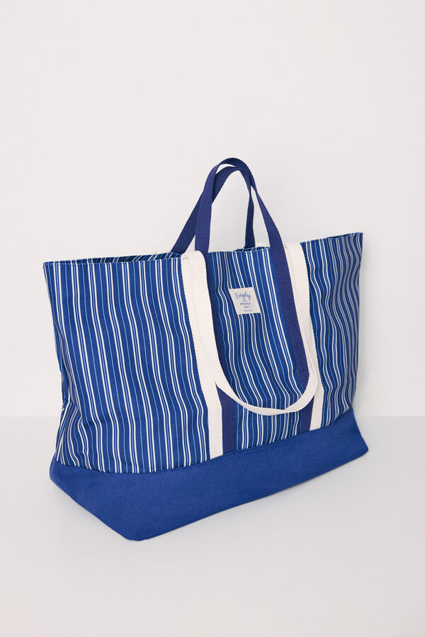 Womensecret Bolsa grande canvas azul marino estampado