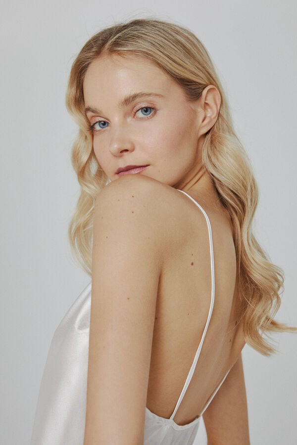 Ivette Bridal Camis&oacute;n de mujer Ivette Bridal corto de sat&eacute;n en blanco marfil