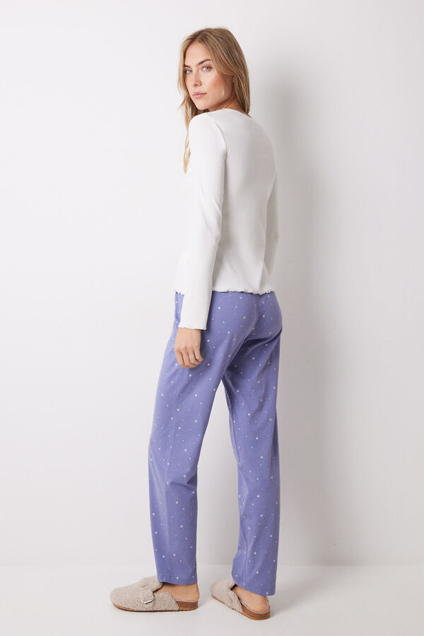 Womensecret Pijama larga algodón estrellas marfil