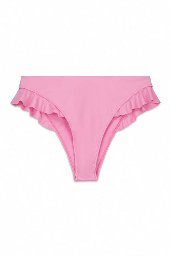 Women'secret Panty de bikini brasile&ntilde;a con volantes rosa rosa