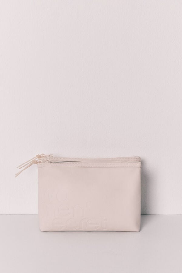 Women'secret Neceser mediano cartera doble blanco marfil