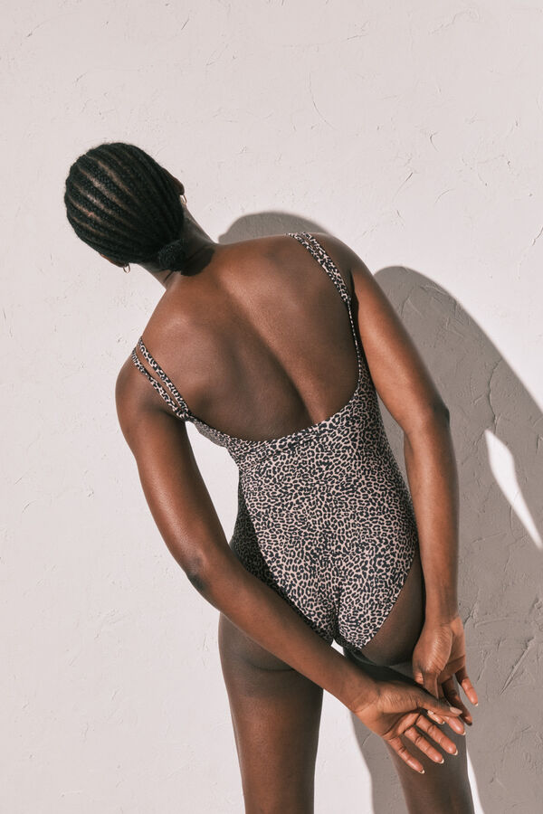 Women'secret Traje de ba&ntilde;o modelador animal print estampado