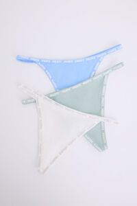 Womensecret Pack 3 tangas tira azul, verde, blanco blanco