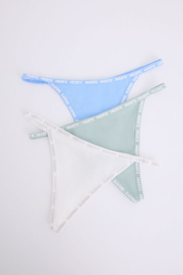 Womensecret Pack 3 tangas tira azul, verde, blanco blanco