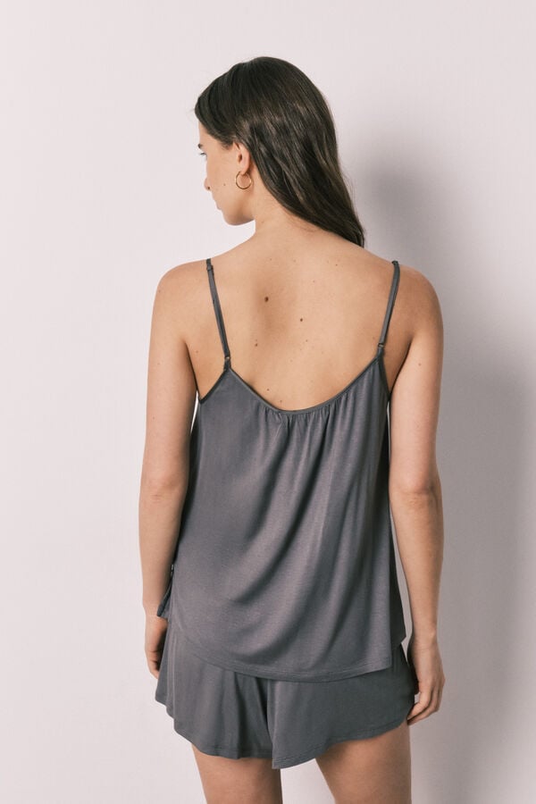 Women'secret Pijama corta de tirantes estampada gris