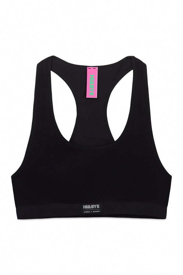 HI&BYE Brasier deportivo sin costuras negro negro