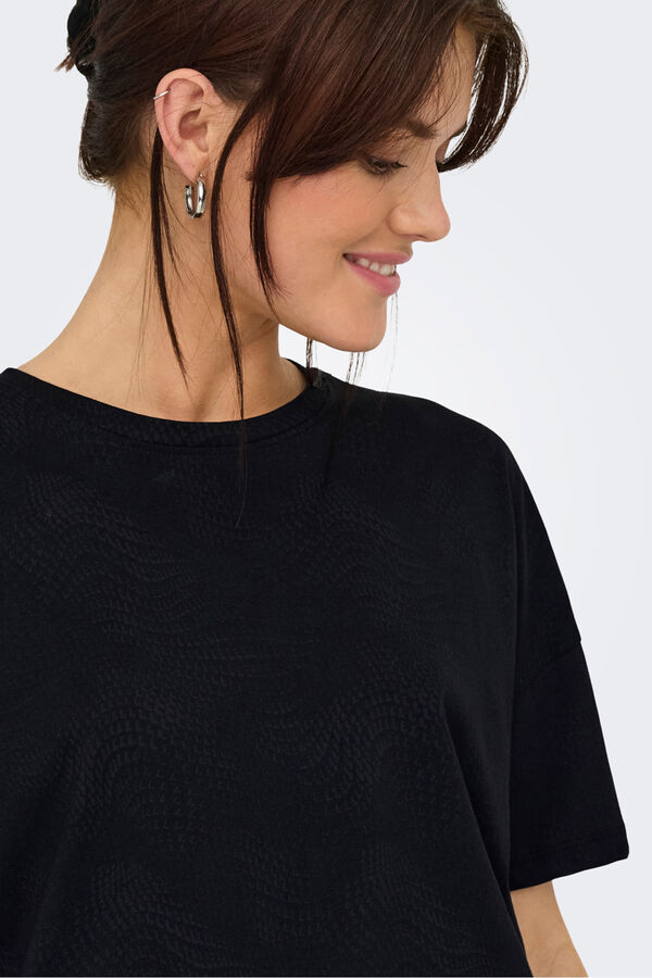 Only Play Playera deportiva de gran tamaño negro