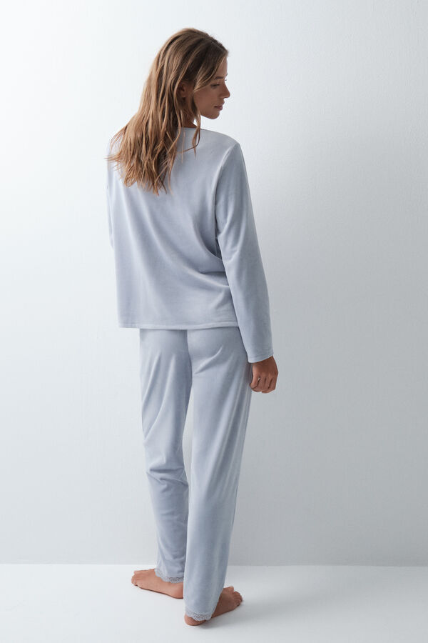 Women'secret Pijama larga azul claro azul