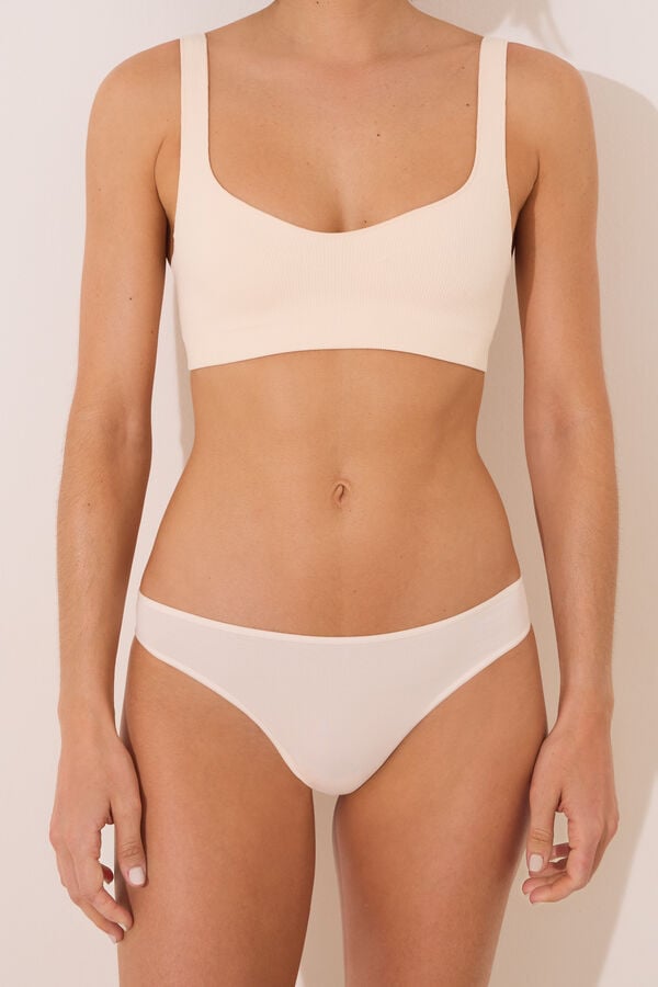 Women'secret Pack de 3 panties brasileñas de microfibra  blanco