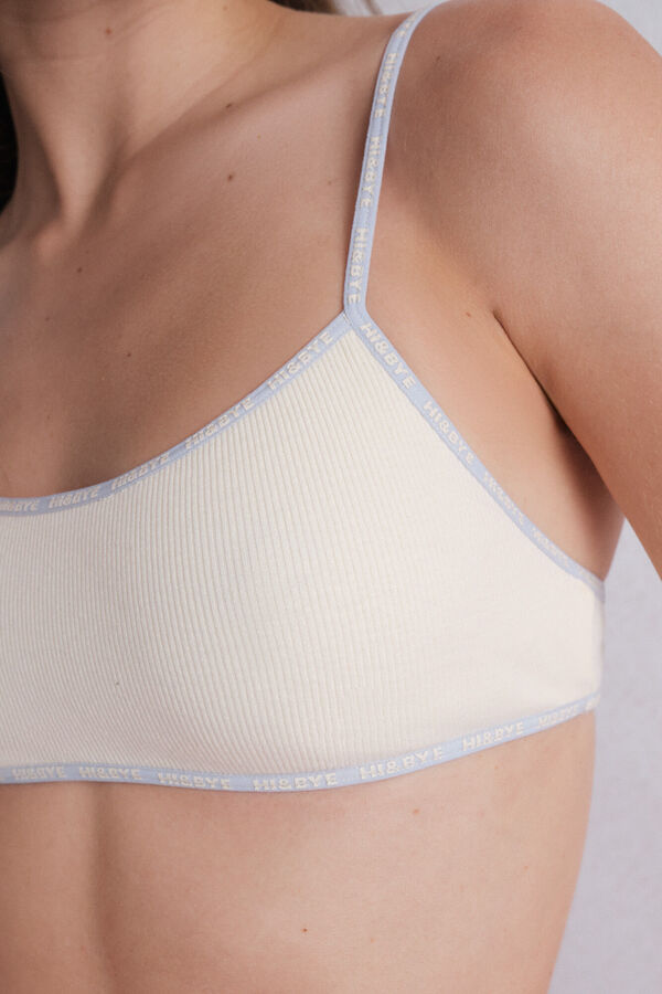 HI&BYE Brasier de algodón amarillo con copas extraíbles amarillo